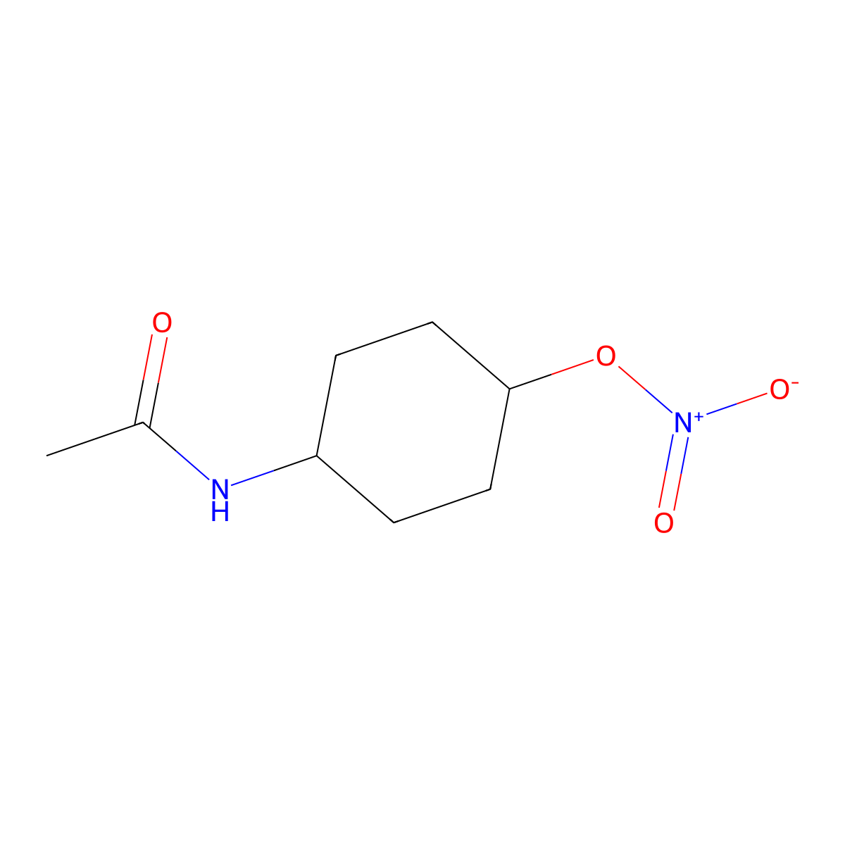 (4-Acetamidocyclohexyl) nitrate molecular structure, CAS 137213-91-3