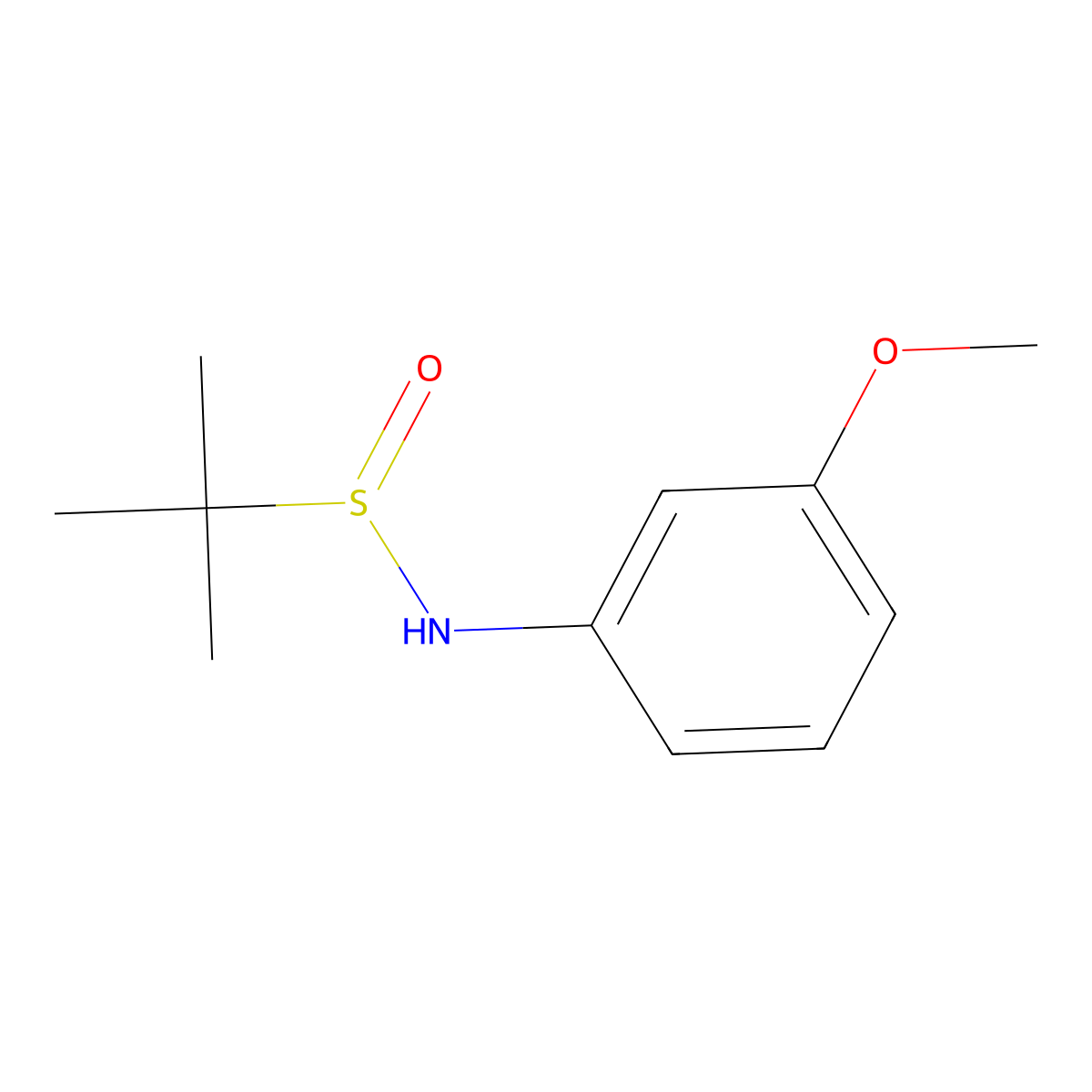 (R)-N-(3-Methoxyphenyl) tert-butanesulfinamide molecular structure, CAS 1372133-69-1