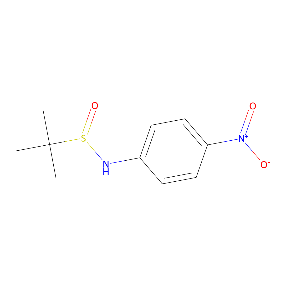 (R)-2-Methyl-N-(4-nitrophenyl)propane-2-sulfinamide molecular structure, CAS 1372133-70-4