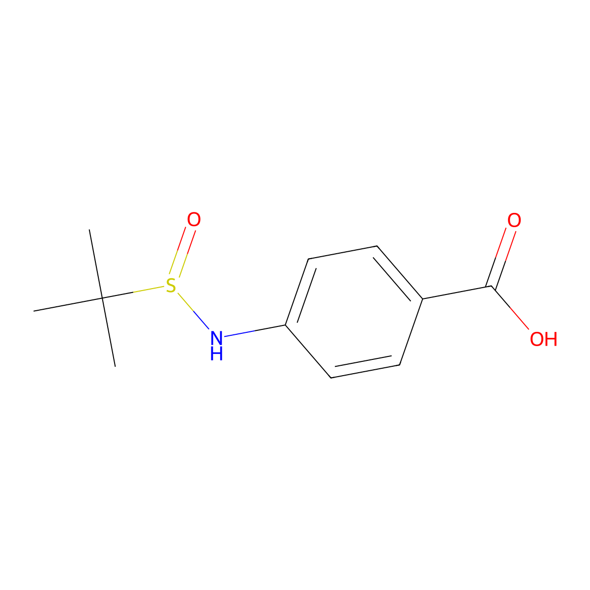 (R)-N-(4-Carboxyphenyl) tert-butanesulfinamide molecular structure, CAS 1372133-72-6