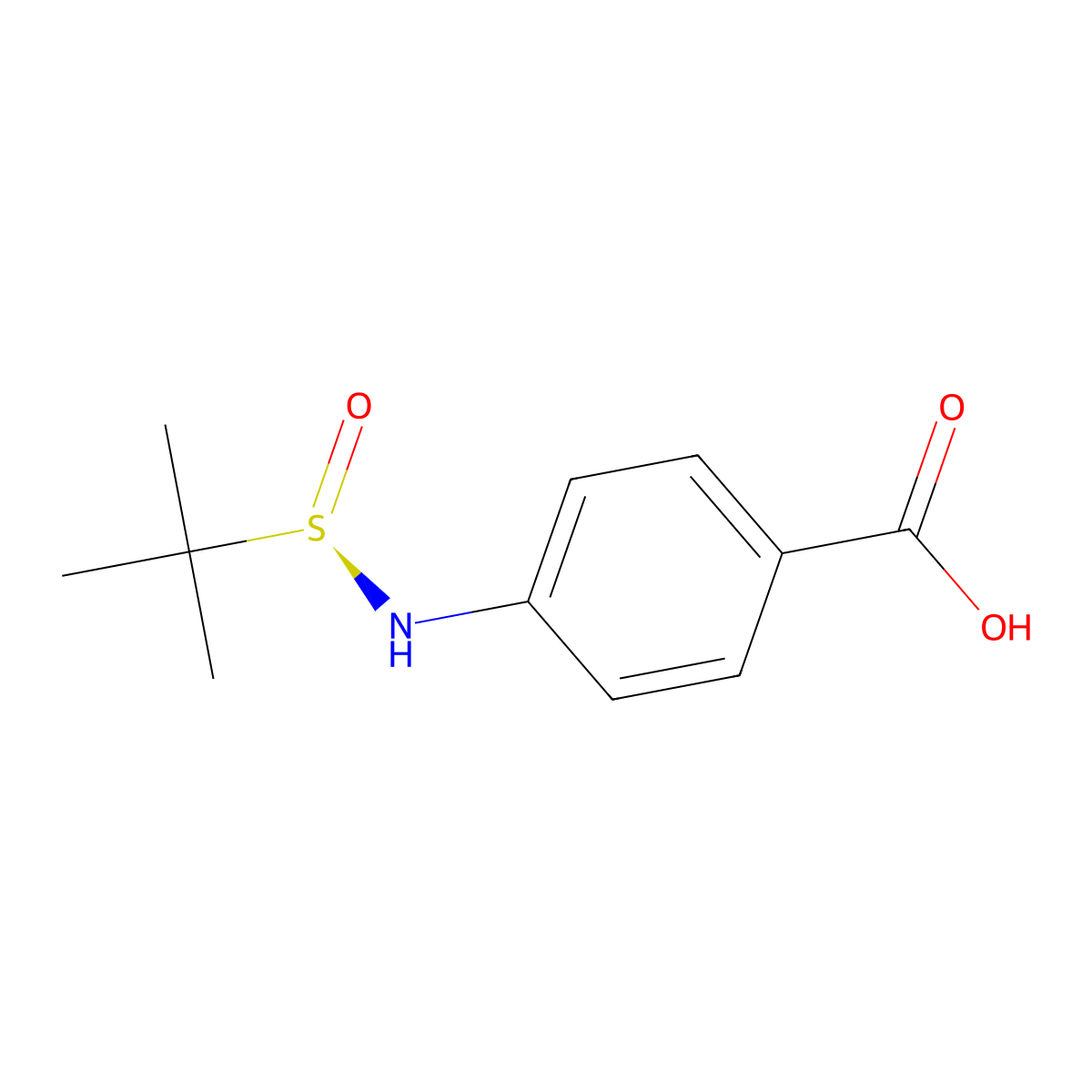 (R)-N-(4-Carboxyphenyl) tert-butanesulfinamide molecular structure, CAS 1372133-72-6