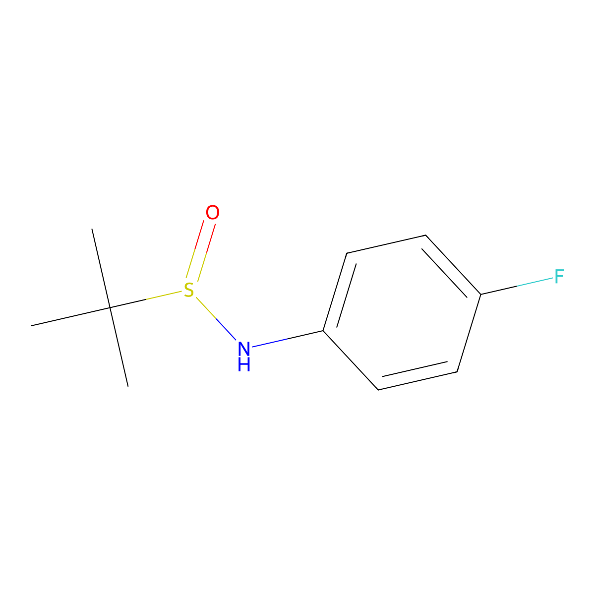 (R)-N-(4-Fluorophenyl) tert-butanesulfinamide molecular structure, CAS 1372133-73-7