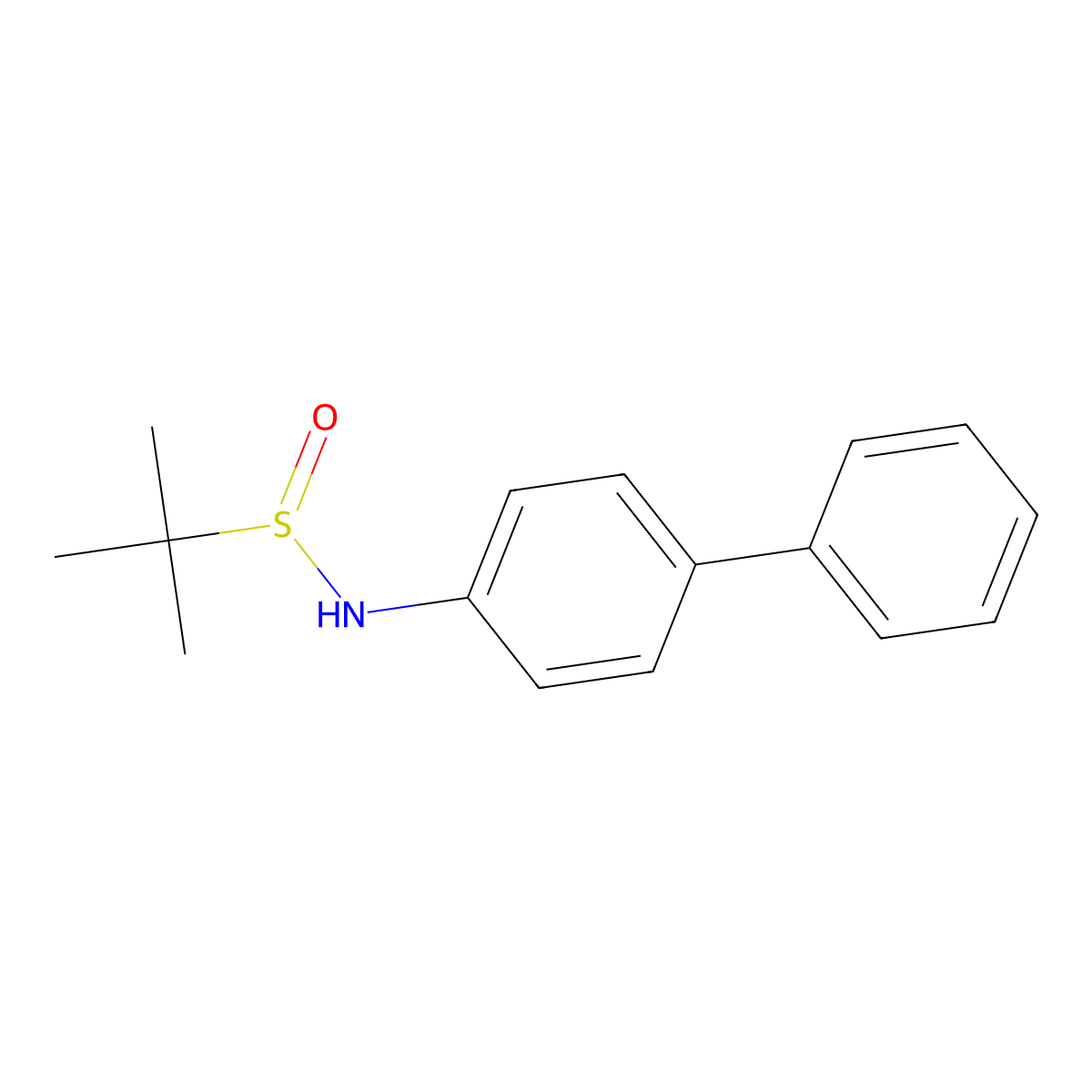 N-([1,1'-Biphenyl]-4-yl)-2-methylpropane-2-sulfinamide molecular structure, CAS 1372133-74-8