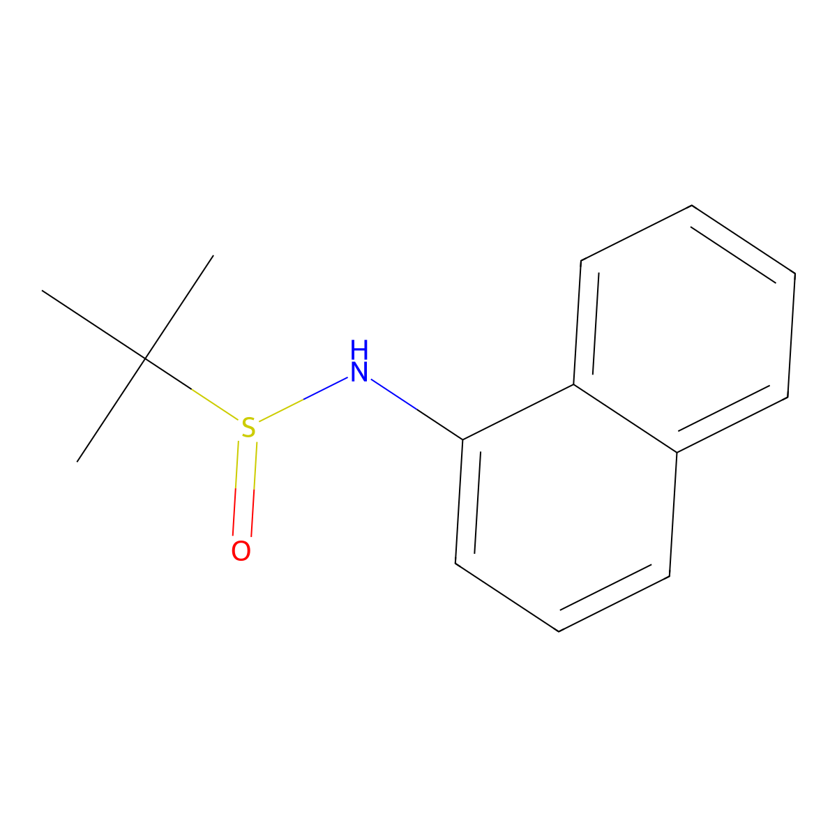 (R)-N-(1-Naphthyl) tert-butanesulfinamide molecular structure, CAS 1372133-76-0