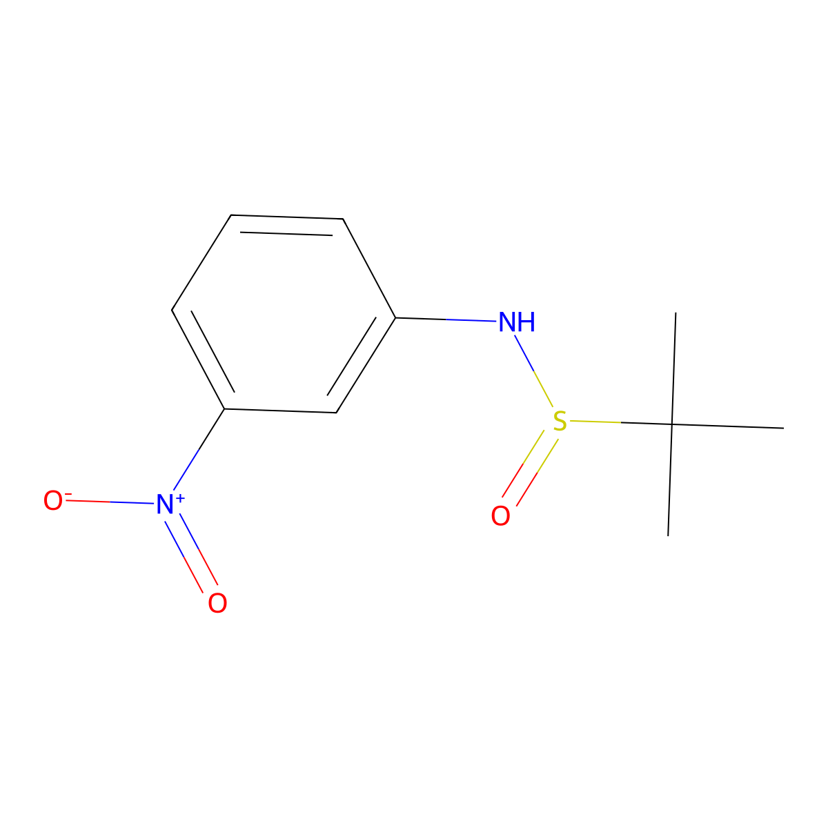 (R)-N-(3-Nitrophenyl) tert-butanesulfinamide molecular structure, CAS 1372133-77-1