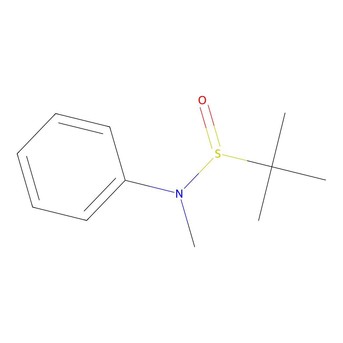 (R)-N,2-Dimethyl-N-phenylpropane-2-sulfinamide molecular structure, CAS 1372133-78-2