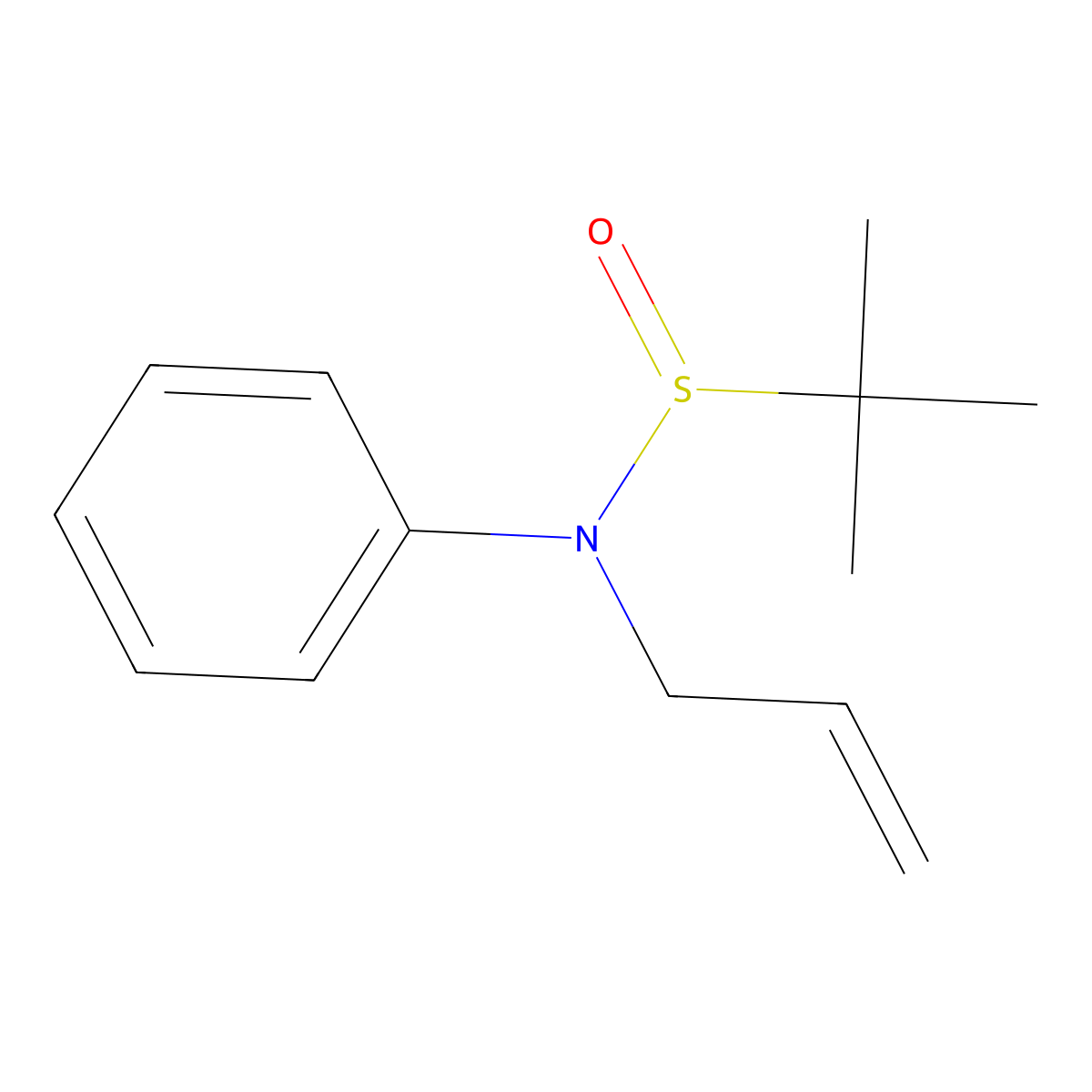 (R)-N-Allyl-N-phenyl tert-butanesulfinamide molecular structure, CAS 1372133-79-3