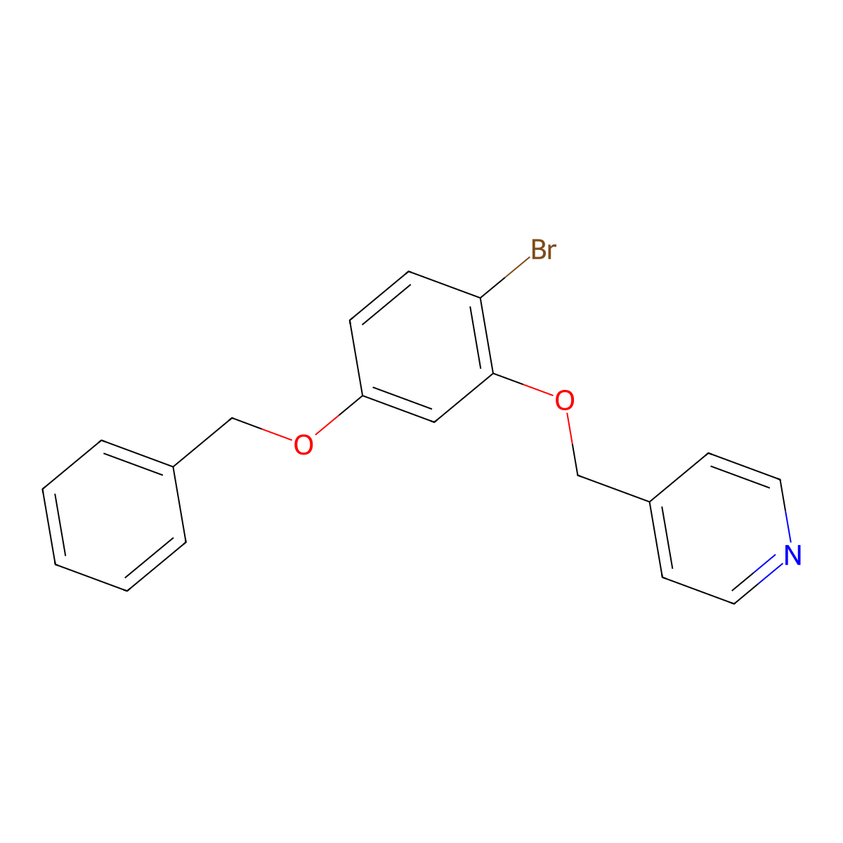 4-((5-(Benzyloxy)-2-bromophenoxy)methyl)pyridine molecular structure, CAS 1372147-57-3