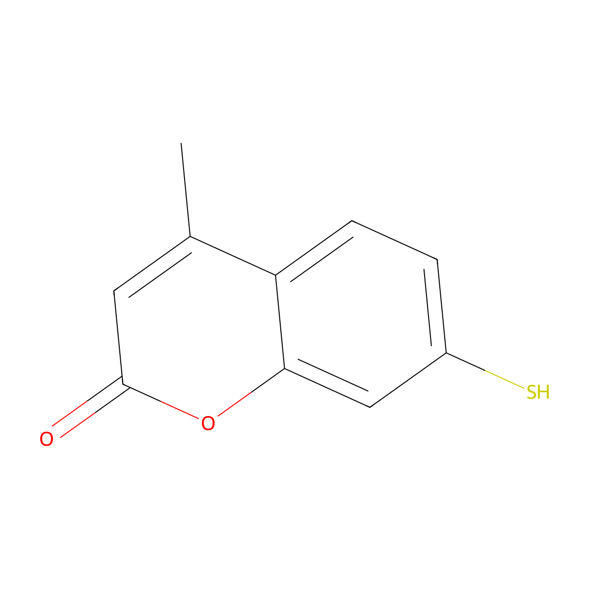 7-Mercapto-4-methylcoumarin molecular structure, CAS 137215-27-1