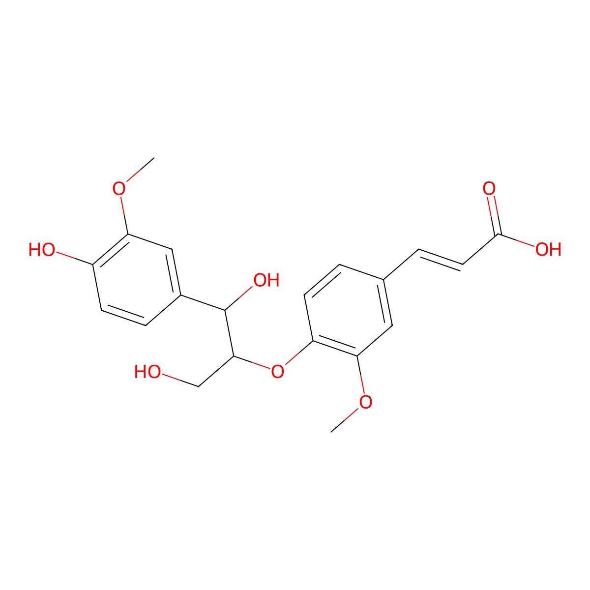 Erythro-guaiacylglycerol-beta-ferulic acid ether molecular structure, CAS 1372162-61-2