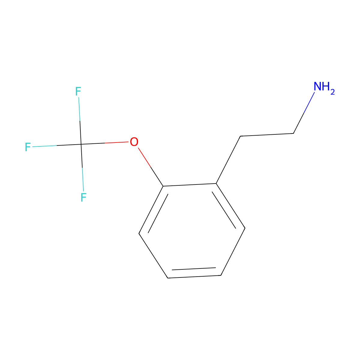Benzeneethanamine, 2-(trifluoromethoxy)- molecular structure, CAS 137218-26-9