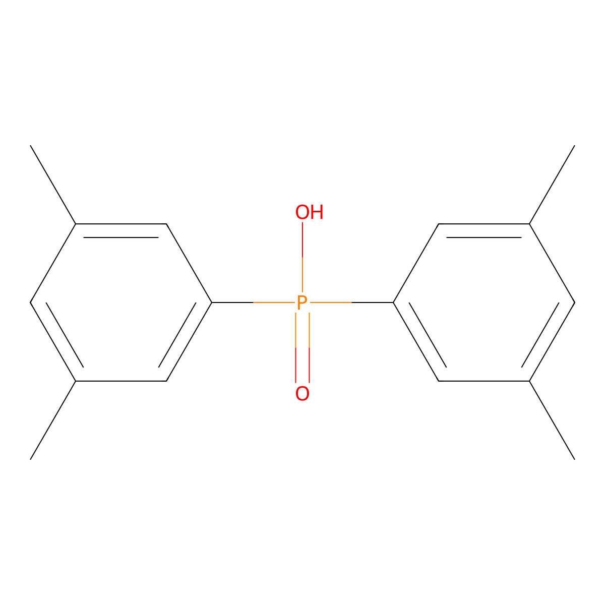Bis(3,5-dimethylphenyl)phosphinic acid molecular structure, CAS 137219-82-0