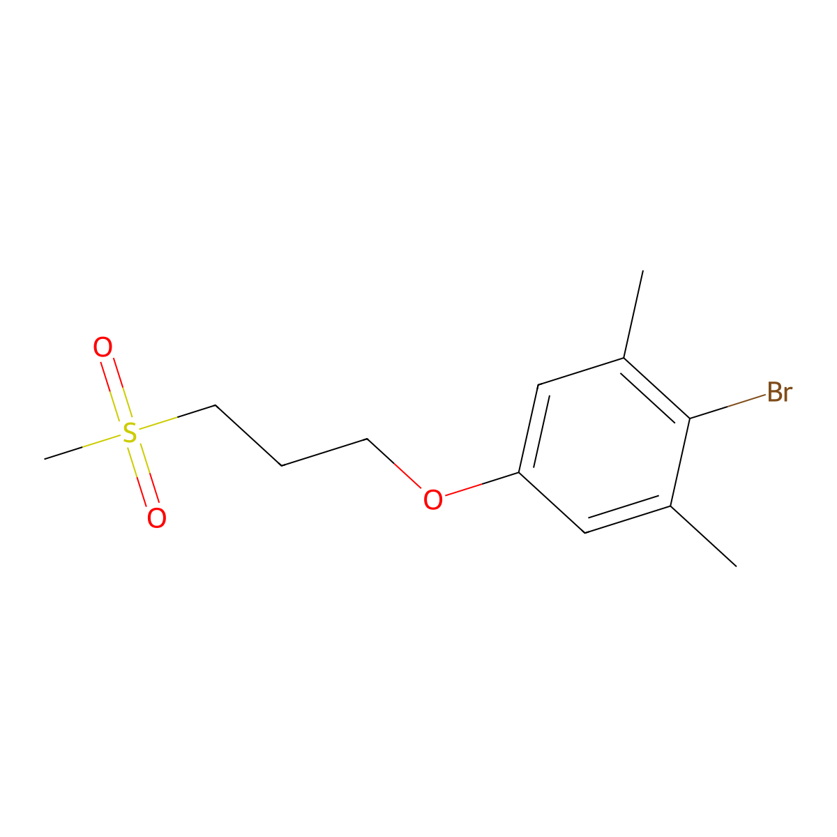 2-Bromo-1,3-dimethyl-5-(3-(methylsulfonyl)propoxy)benzene molecular structure, CAS 1372195-69-1
