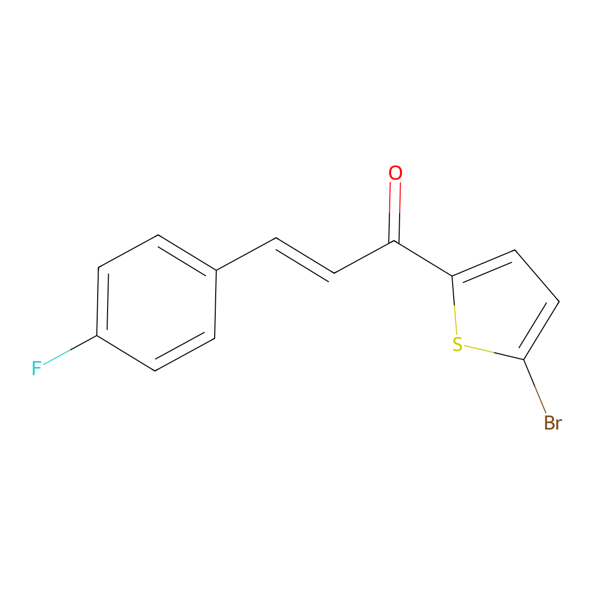 (E)-1-(5-bromothiophen-2-yl)-3-(4-fluorophenyl)prop-2-en-1-one molecular structure, CAS 1372198-16-7