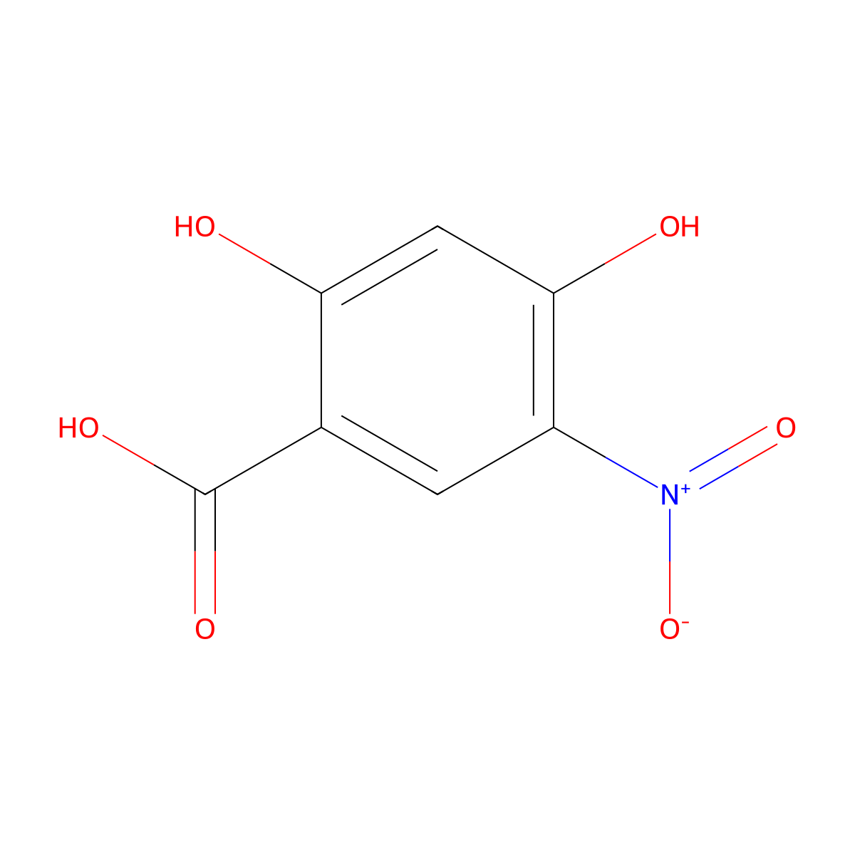 2,4-Dihydroxy-5-nitrobenzoic acid molecular structure, CAS 13722-96-8
