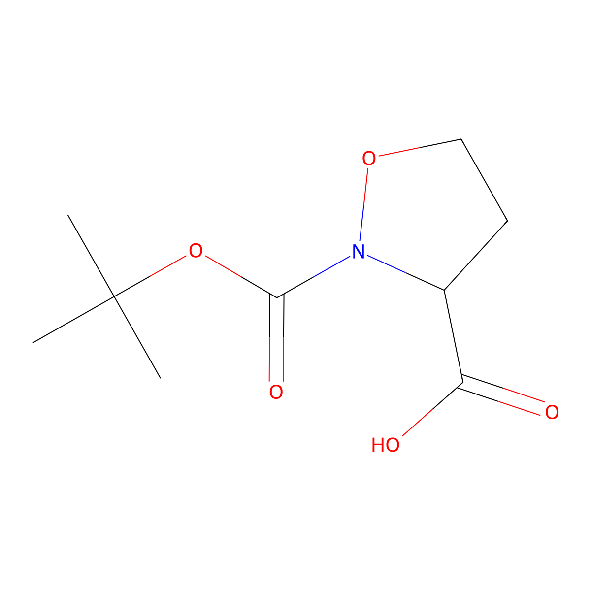 (S)-2-(tert-Butoxycarbonyl)isoxazolidine-3-carboxylic Acid molecular structure, CAS 1372202-46-4