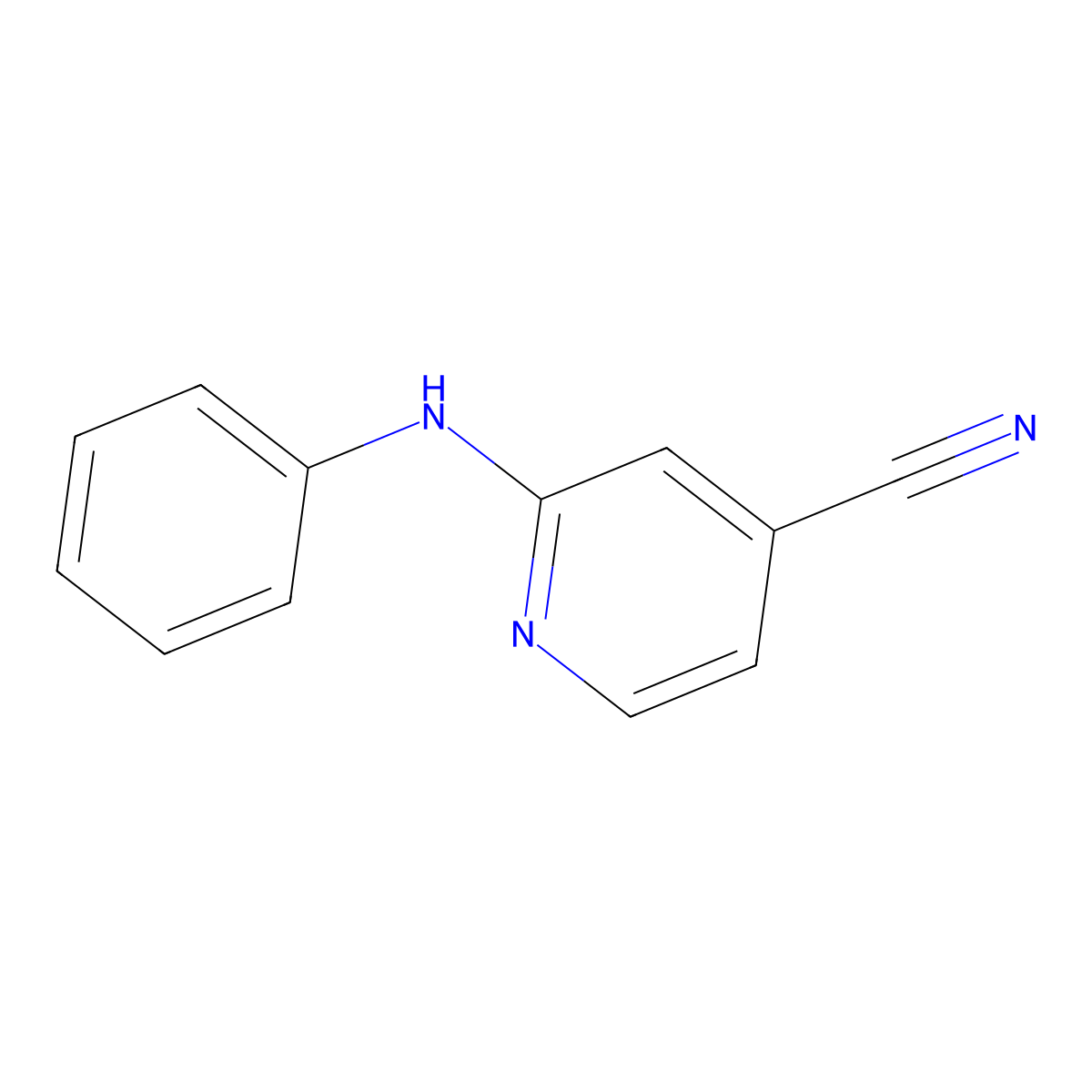 2-Anilinopyridine-4-carbonitrile molecular structure, CAS 137225-05-9