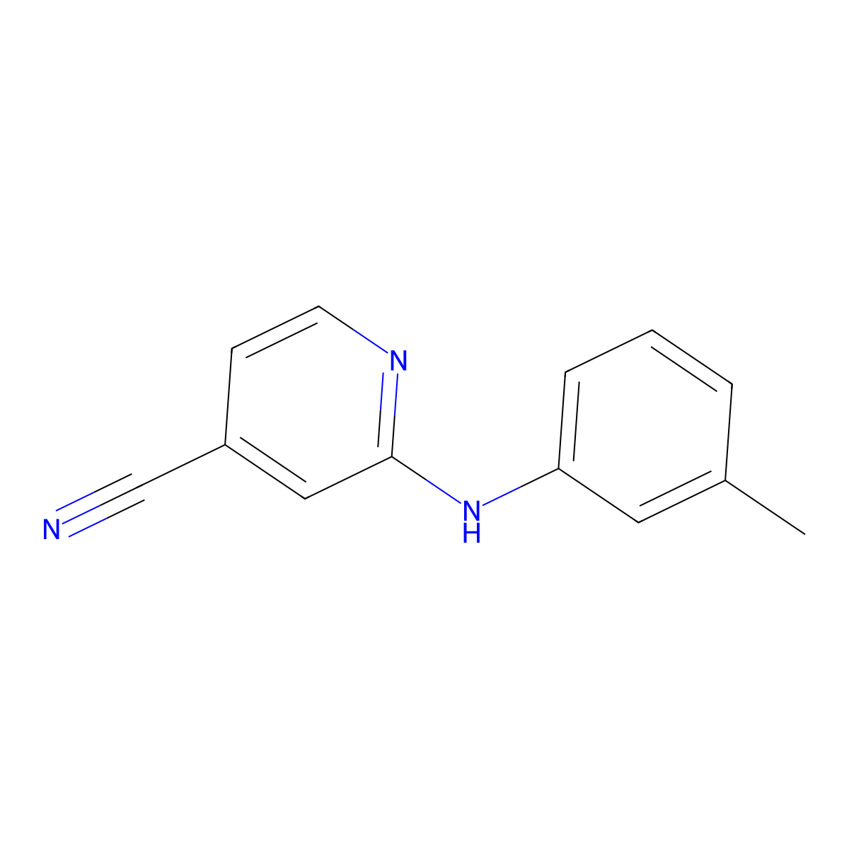 2-(3-Methylanilino)pyridine-4-carbonitrile molecular structure, CAS 137225-06-0