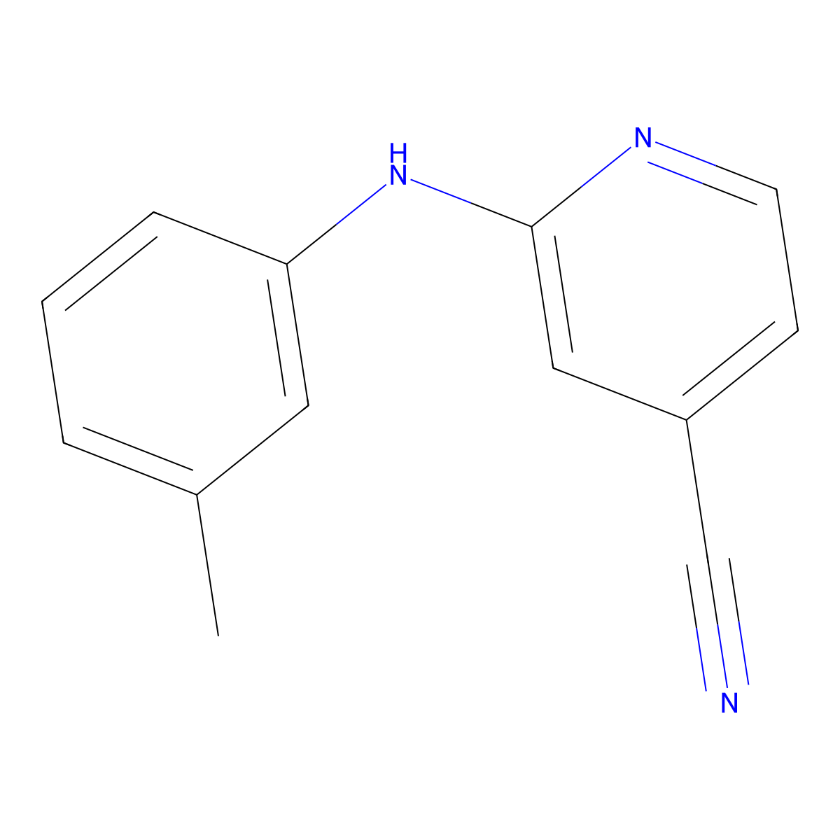 2-(3-Methylanilino)pyridine-4-carbonitrile molecular structure, CAS 137225-06-0