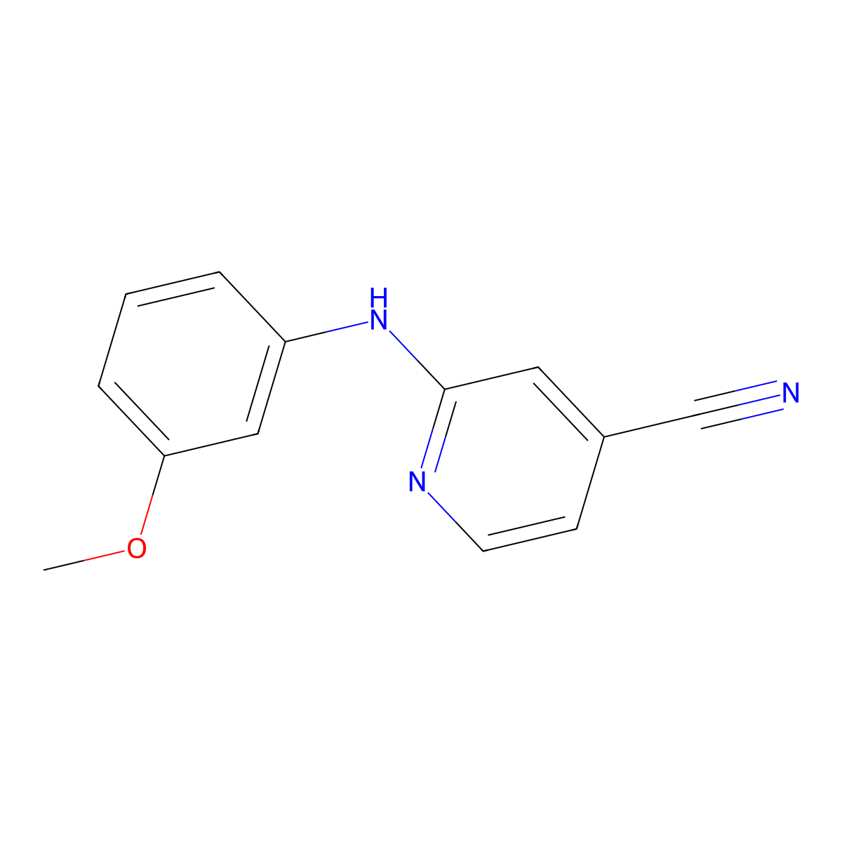 2-(3-Methoxyanilino)pyridine-4-carbonitrile molecular structure, CAS 137225-08-2