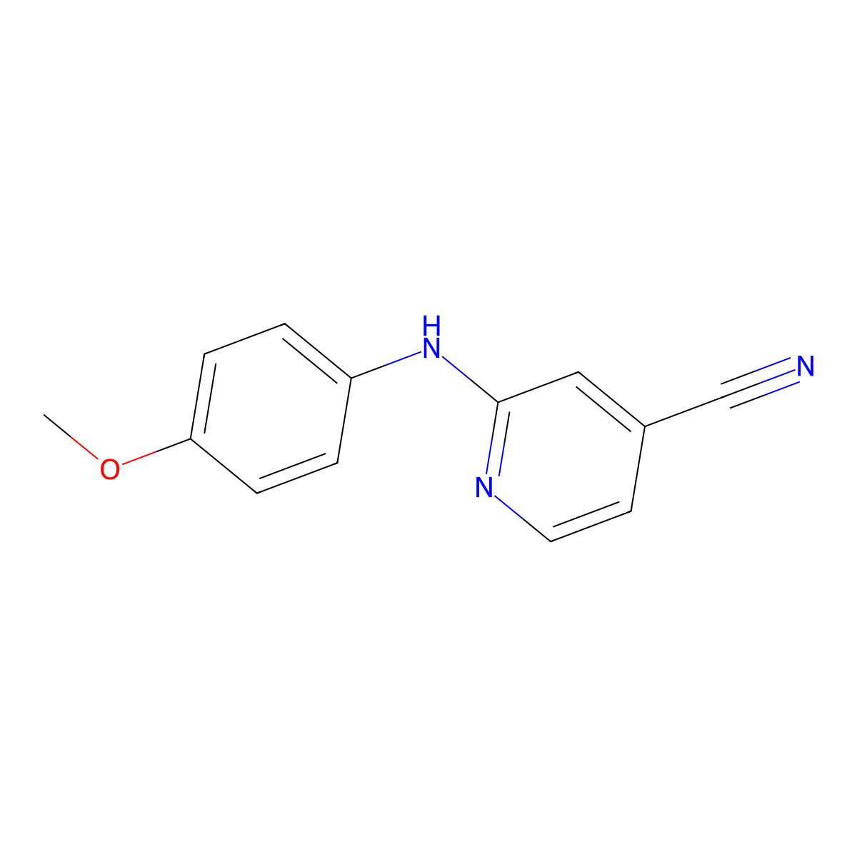 2-((4-Methoxyphenyl)amino)isonicotinonitrile molecular structure, CAS 137225-09-3
