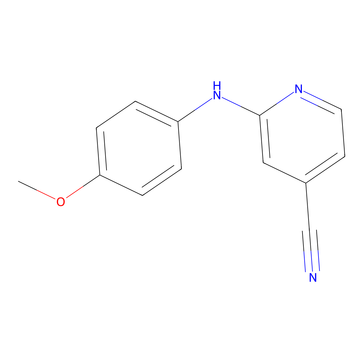 2-((4-Methoxyphenyl)amino)isonicotinonitrile molecular structure, CAS 137225-09-3