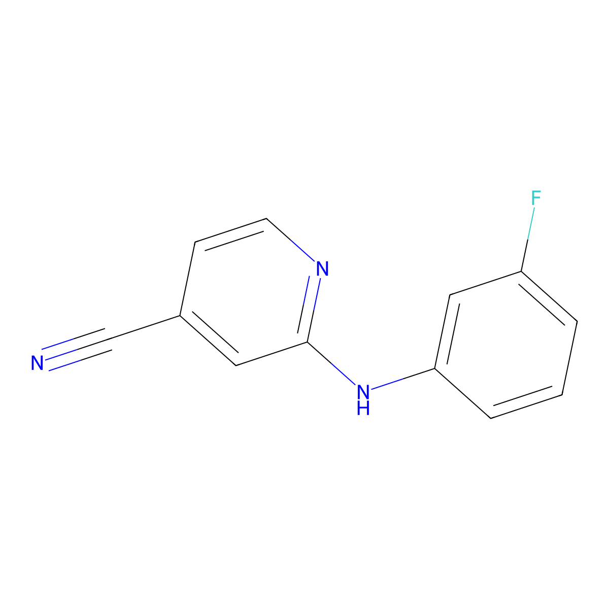 2-(3-Fluoroanilino)pyridine-4-carbonitrile molecular structure, CAS 137225-10-6