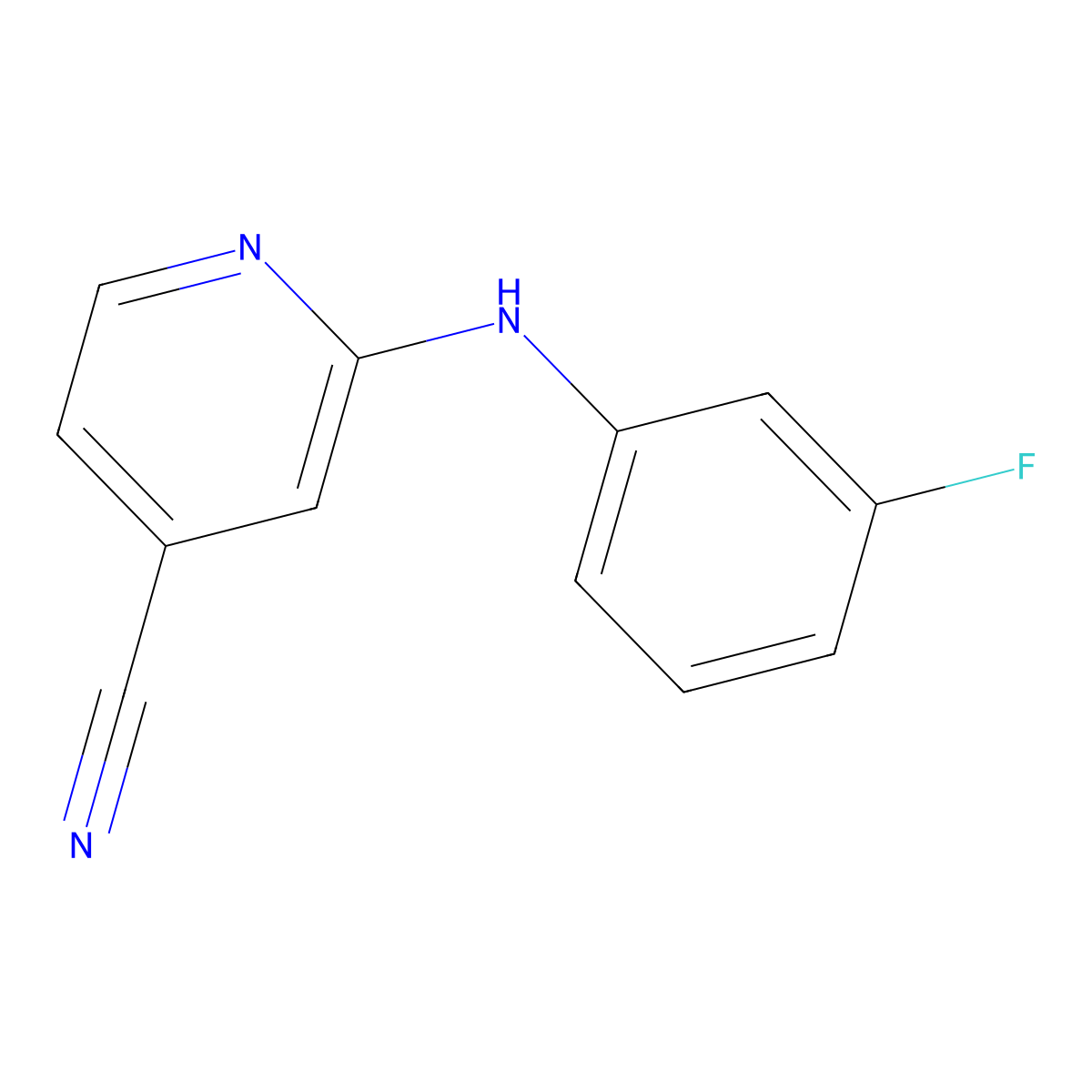 2-(3-Fluoroanilino)pyridine-4-carbonitrile molecular structure, CAS 137225-10-6