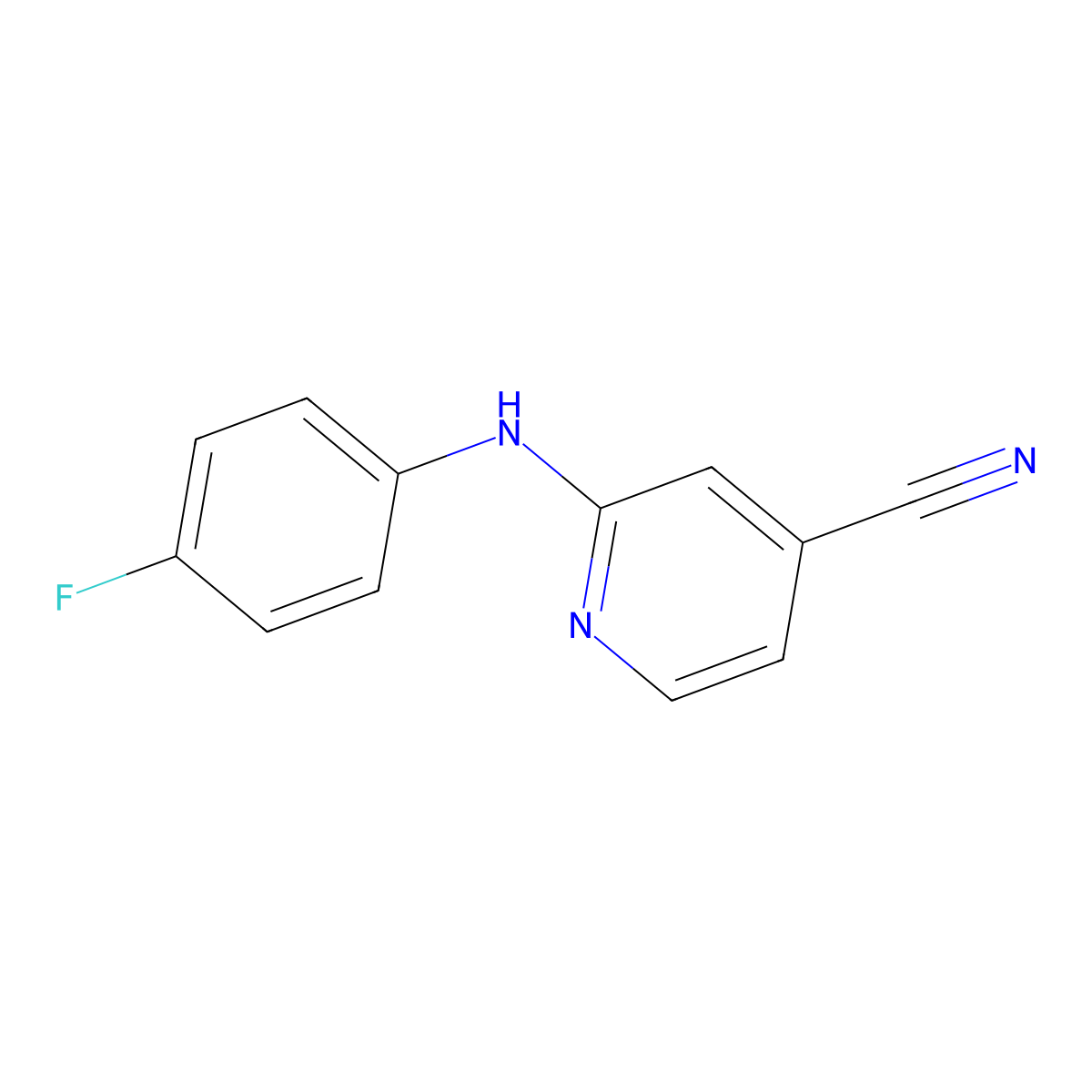 2-(4-Fluoroanilino)pyridine-4-carbonitrile molecular structure, CAS 137225-11-7