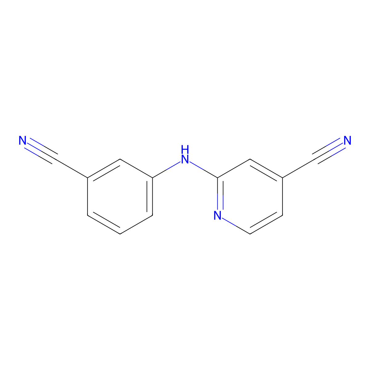 2-(3-Cyanoanilino)pyridine-4-carbonitrile molecular structure, CAS 137225-12-8