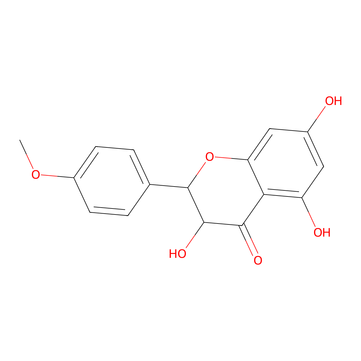 Dihydrokaempferide molecular structure, CAS 137225-59-3