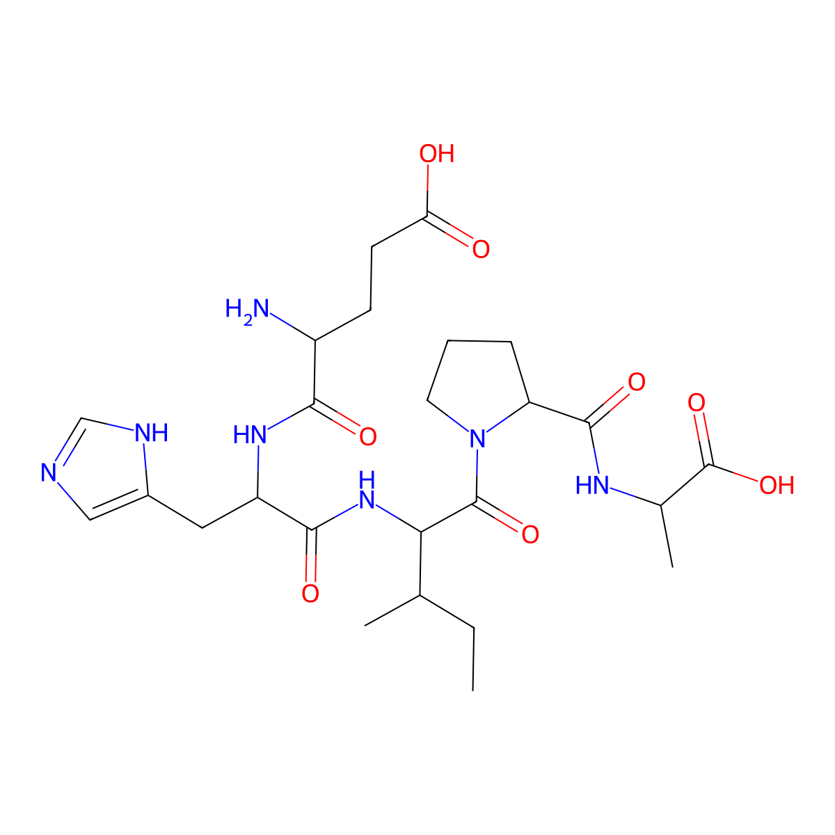 Glutamyl-histidyl-isoleucyl-prolyl-alanine molecular structure, CAS 137235-80-4