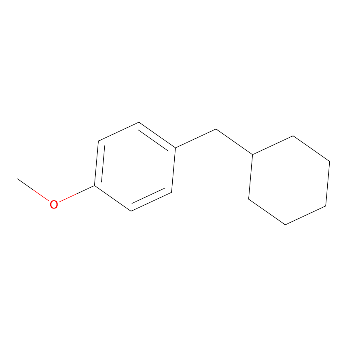 Benzene, 1-(cyclohexylmethyl)-4-methoxy- molecular structure, CAS 13724-70-4