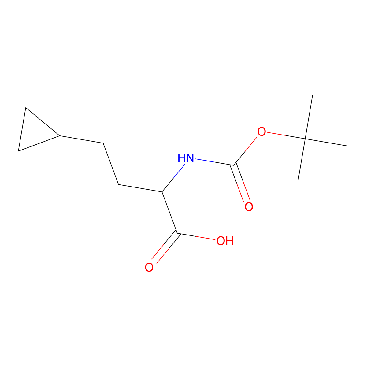 (2S)-2-(tert-butoxycarbonylamino)-4-cyclopropyl-butanoic acid molecular structure, CAS 1372404-84-6
