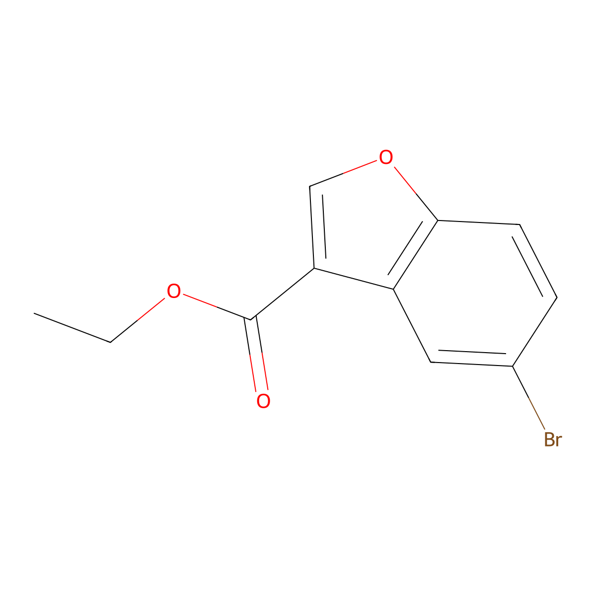 Ethyl 5-bromo-1-benzofuran-3-carboxylate molecular structure, CAS 137242-41-2