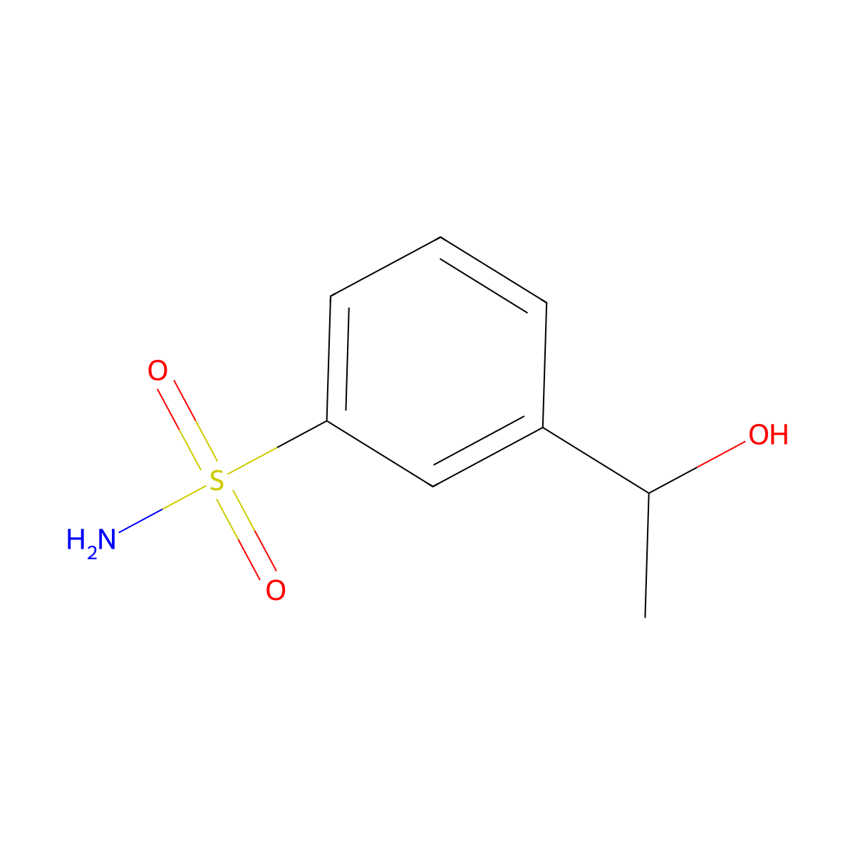 3-[(1R)-1-hydroxyethyl]benzene-1-sulfonamide molecular structure, CAS 1372452-41-9