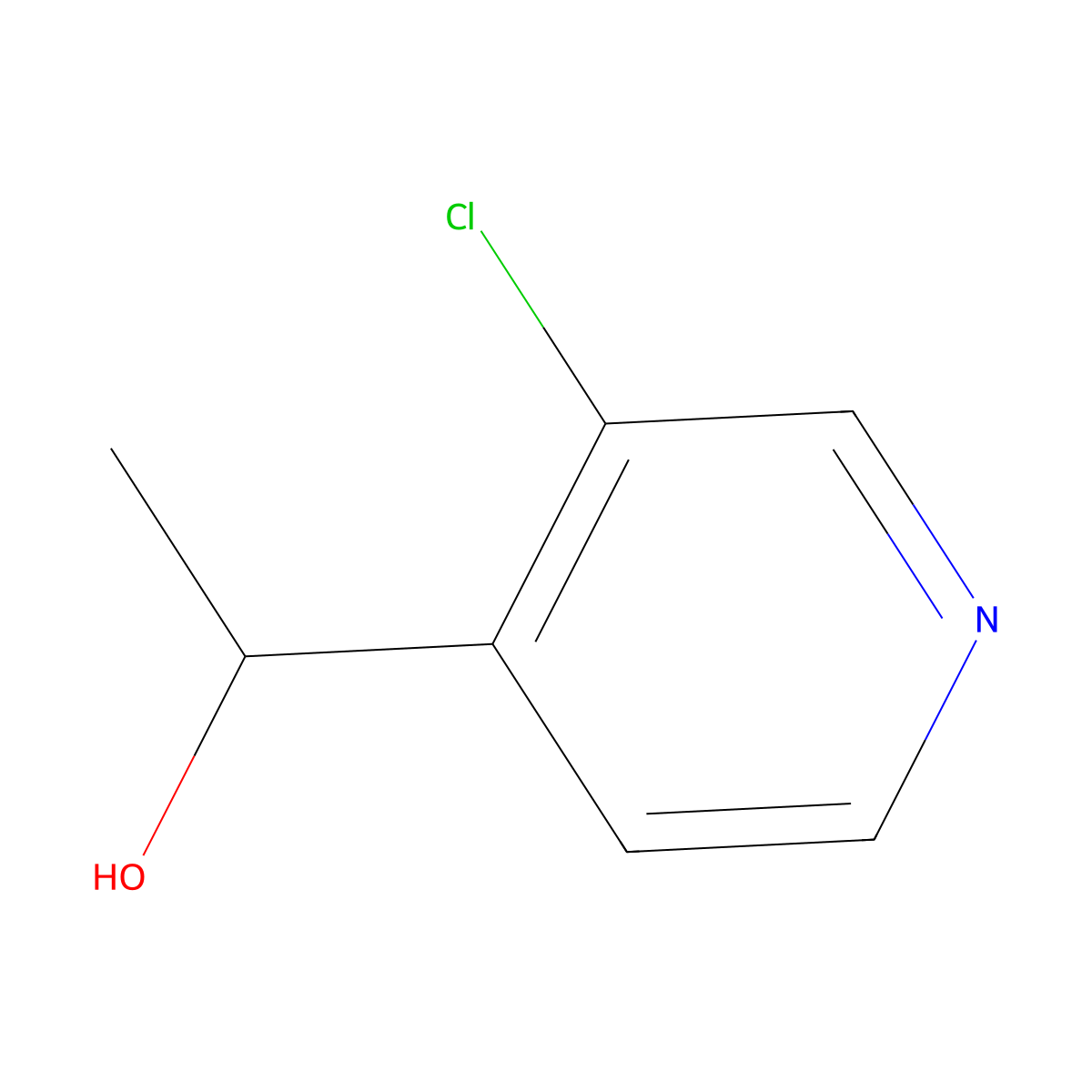 (1R)-1-(3-chloropyridin-4-yl)ethan-1-ol molecular structure, CAS 1372452-57-7