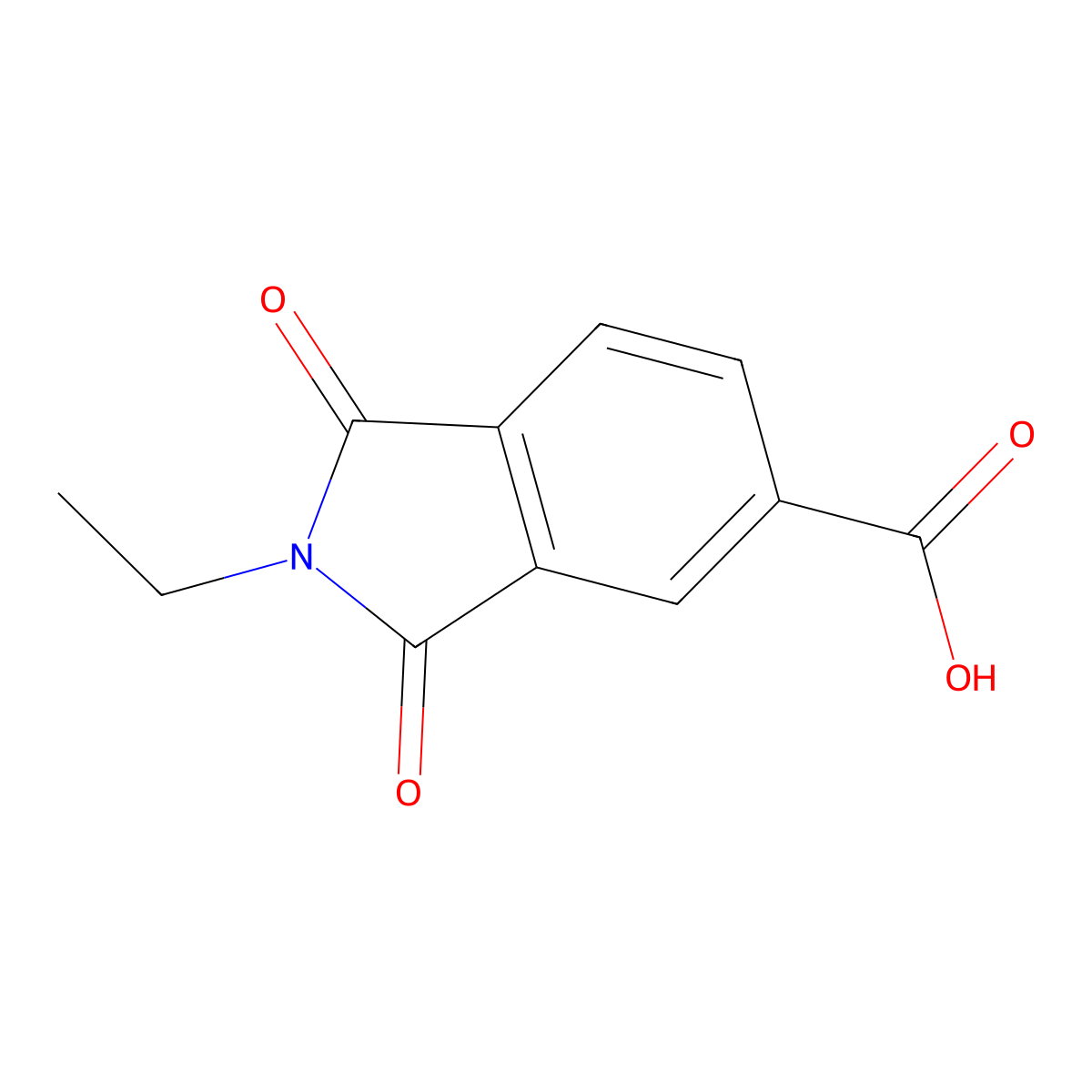 2-Ethyl-1,3-dioxoisoindoline-5-carboxylic acid molecular structure, CAS 137247-85-9