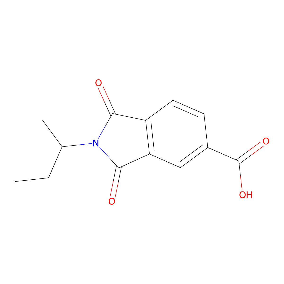2-(sec-Butyl)-1,3-dioxoisoindoline-5-carboxylic acid molecular structure, CAS 137247-87-1