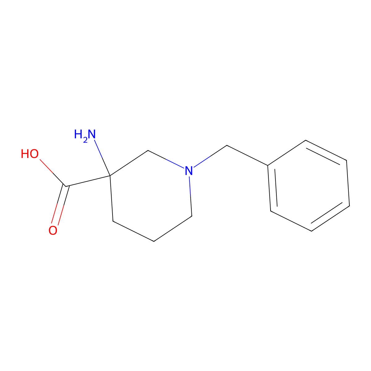 3-Amino-1-benzylpiperidine-3-carboxylic acid molecular structure, CAS 13725-02-5