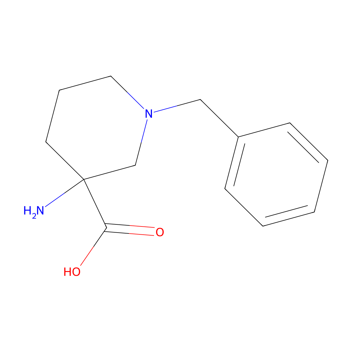 3-Amino-1-benzylpiperidine-3-carboxylic acid molecular structure, CAS 13725-02-5