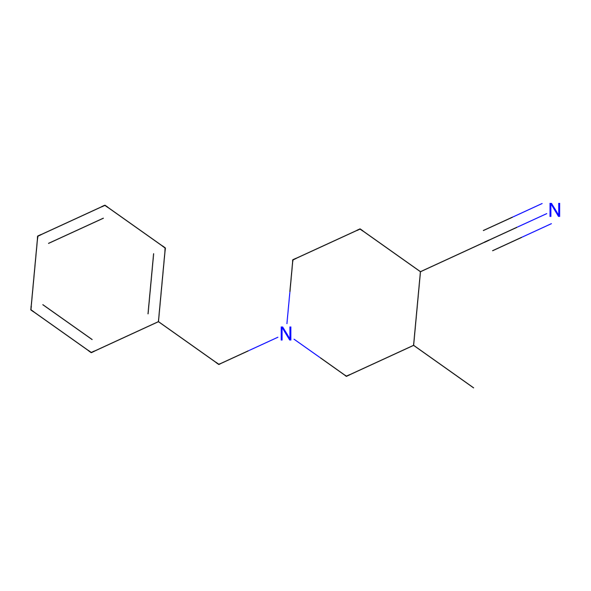 1-Benzyl-3-methylpiperidine-4-carbonitrile molecular structure, CAS 1372548-20-3