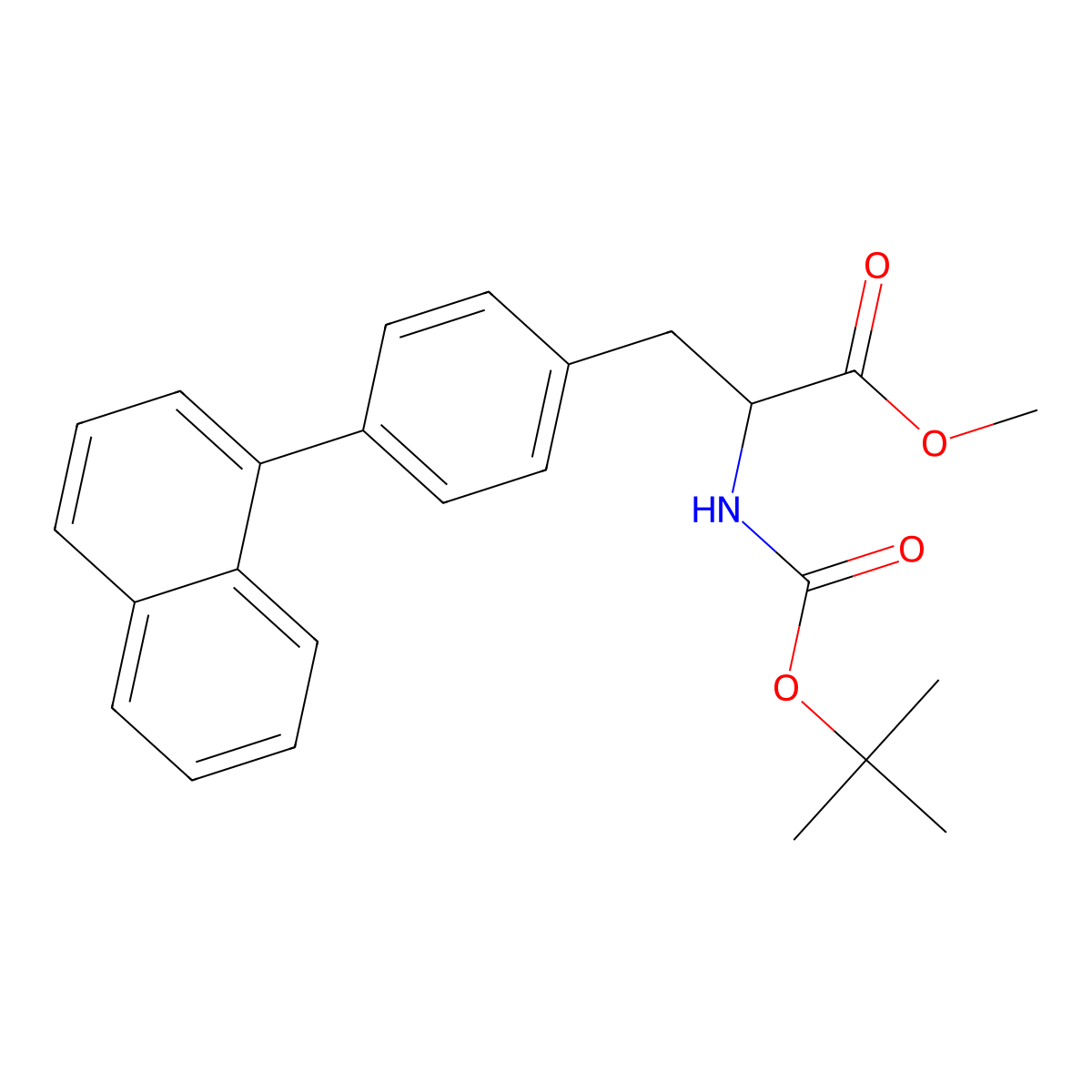 N-((1,1-Dimethylethoxy)carbonyl)-4-(1-naphthalenyl)-L-phenylalanine methyl ester molecular structure, CAS 137255-89-1