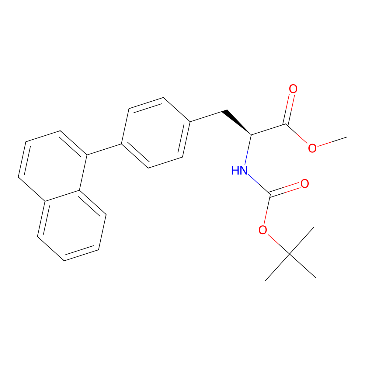 N-((1,1-Dimethylethoxy)carbonyl)-4-(1-naphthalenyl)-L-phenylalanine methyl ester molecular structure, CAS 137255-89-1