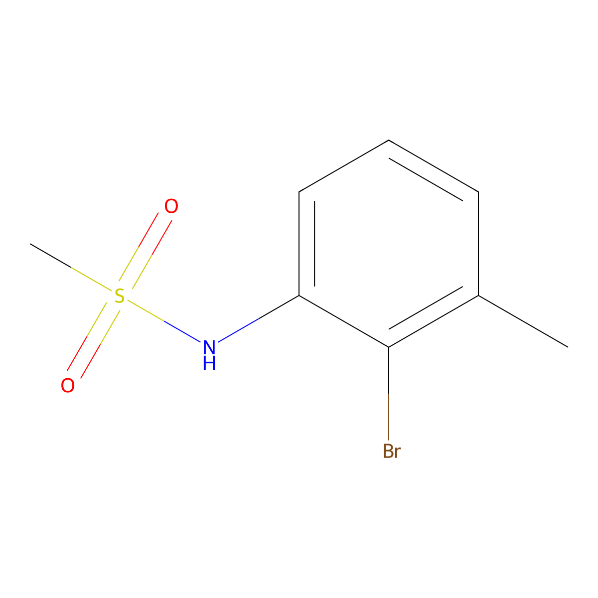 N-(2-bromo-3-methylphenyl)methanesulfonamide molecular structure, CAS 1372589-63-3