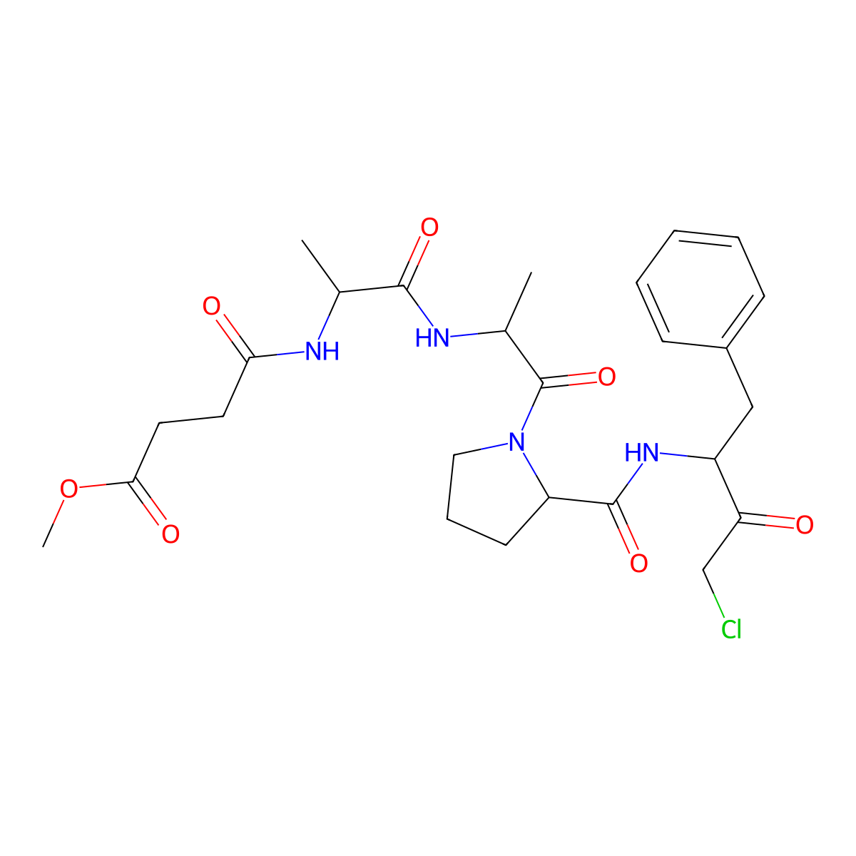 MeOSuc-AAPF-CMK molecular structure, CAS 137259-05-3