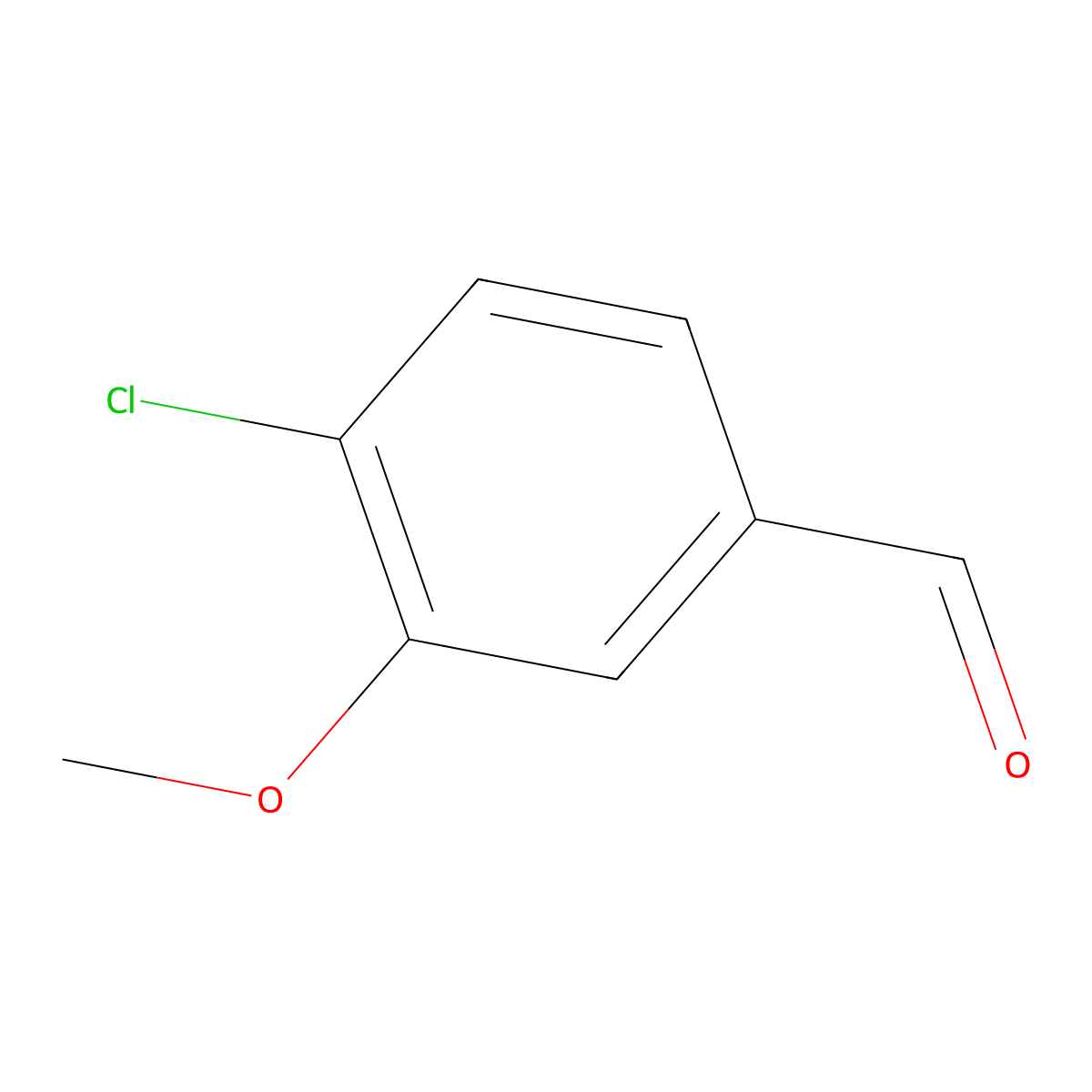 4-Chloro-3-methoxybenzaldehyde molecular structure, CAS 13726-16-4