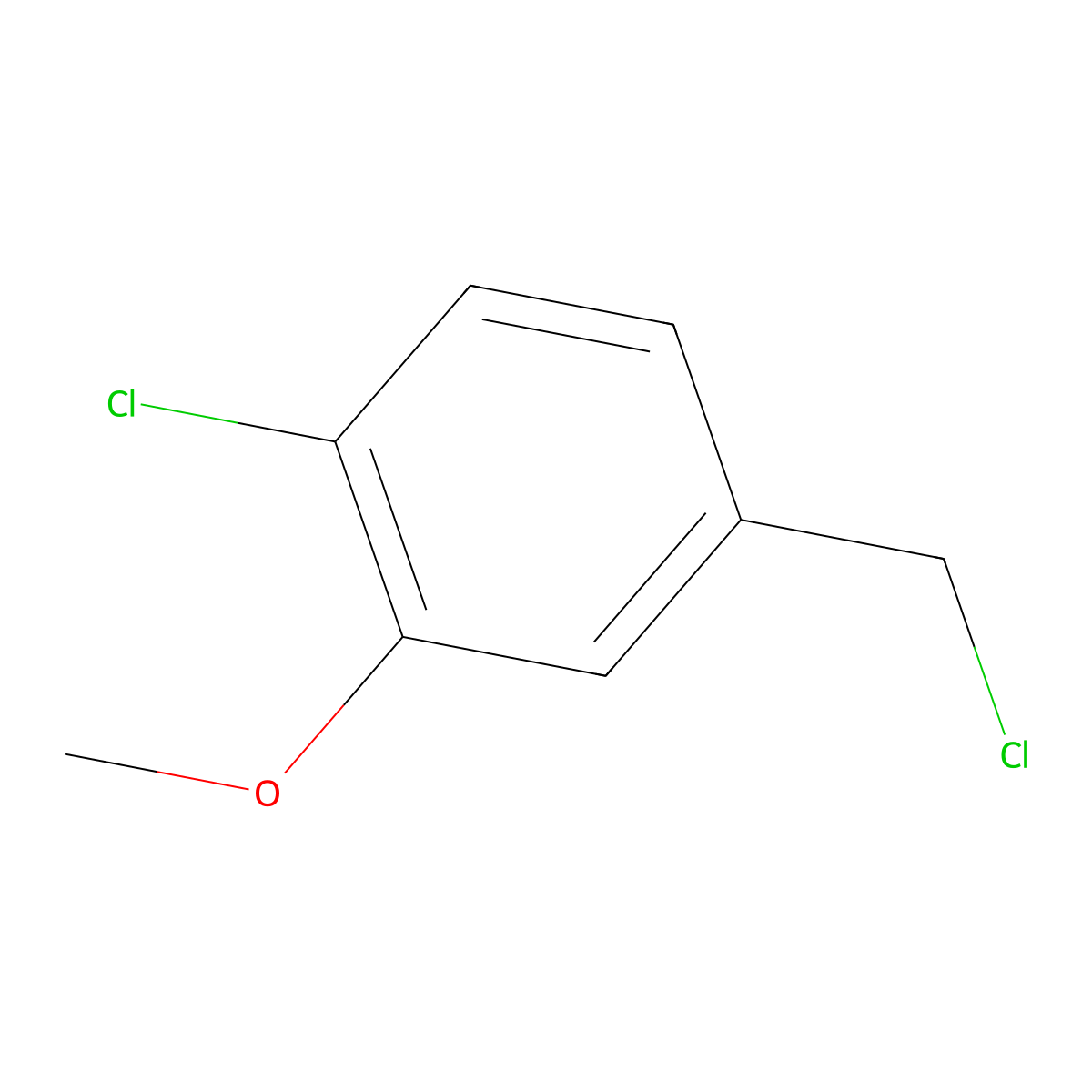 1-Chloro-4-(chloromethyl)-2-methoxybenzene molecular structure, CAS 13726-18-6