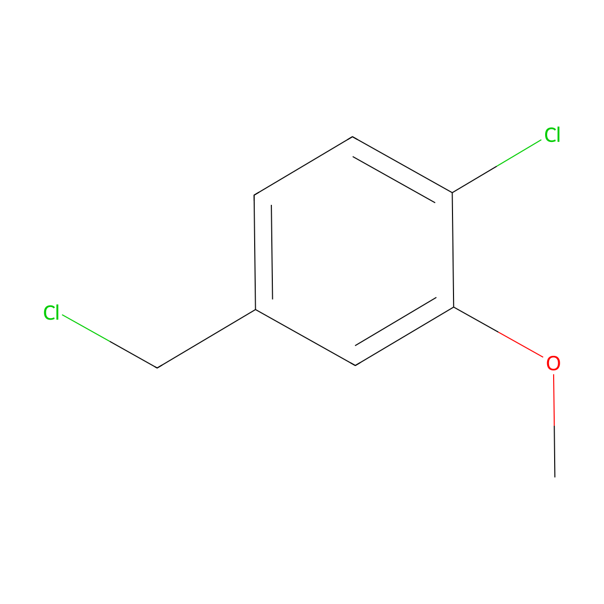 1-Chloro-4-(chloromethyl)-2-methoxybenzene molecular structure, CAS 13726-18-6