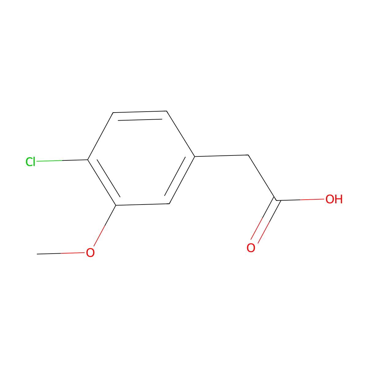 2-(4-Chloro-3-methoxyphenyl)acetic acid molecular structure, CAS 13726-19-7